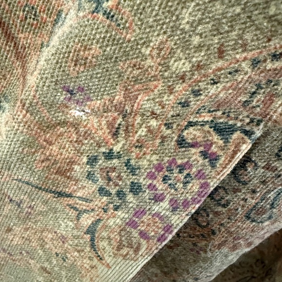 Express Women’s Vintage Moss Green Cotton Paisley Button Coat Size 14 - Picture 15 of 16